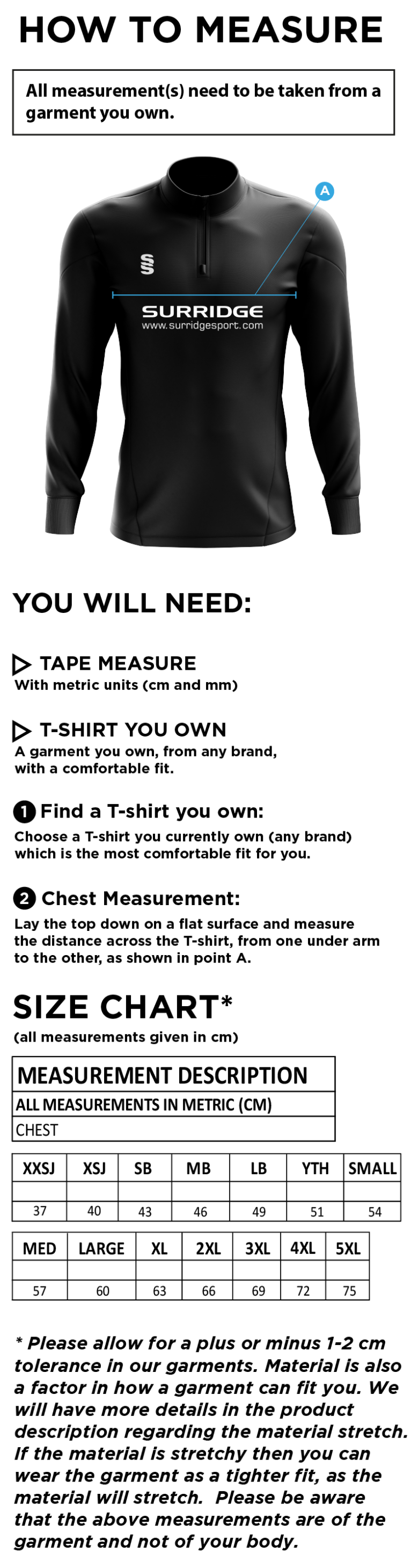 Bude HC Blade Performance Top : Navy / Sky / White - Size Guide